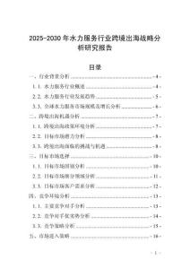 2025-2030年水力服務行業(yè)跨境出海戰(zhàn)略分析研究報告