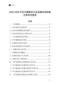 2025-2030年空中攝影機行業直播電商戰略分析研究報告