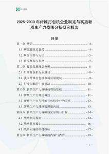 2025-2030年纖維打包機企業制定與實施新質生產力戰略分析研究報告