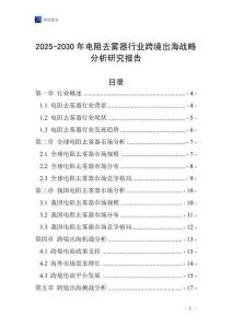 2025-2030年電阻去霧器行業(yè)跨境出海戰(zhàn)略分析研究報告