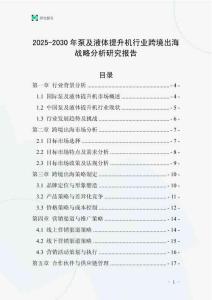2025-2030年泵及液體提升機行業跨境出海戰略分析研究報告