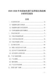 2025-2030年電磁繼電器行業(yè)跨境出海戰(zhàn)略分析研究報告
