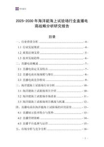 2025-2030年海洋能海上試驗(yàn)場(chǎng)行業(yè)直播電商戰(zhàn)略分析研究報(bào)告