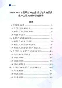 2025-2030年管子割刀企業(yè)制定與實施新質(zhì)生產(chǎn)力戰(zhàn)略分析研究報告