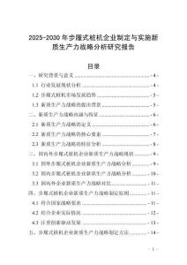 2025-2030年步履式樁機企業(yè)制定與實施新質(zhì)生產(chǎn)力戰(zhàn)略分析研究報告