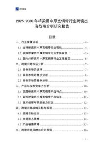 2025-2030年橋梁用中厚寬鋼帶行業(yè)跨境出海戰(zhàn)略分析研究報告