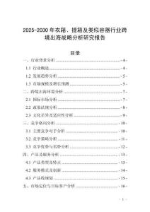 2025-2030年衣箱、提箱及类似容器行业跨境出海战略分析研究报告