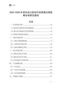 2025-2030年混合動力驅(qū)動行業(yè)跨境出海戰(zhàn)略分析研究報告