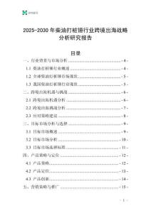 2025-2030年柴油打樁錘行業跨境出海戰略分析研究報告