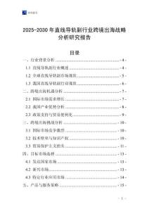 2025-2030年直線導(dǎo)軌副行業(yè)跨境出海戰(zhàn)略分析研究報(bào)告