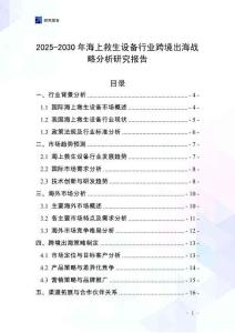 2025-2030年海上救生設(shè)備行業(yè)跨境出海戰(zhàn)略分析研究報(bào)告