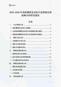 2025-2030年渦輪螺槳發動機行業跨境出海戰略分析研究報告