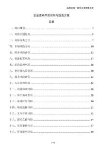 企業活動風險識別與防范方案