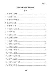 企業原材料采購質量審核方案