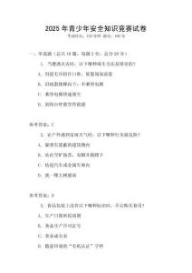 2025年青少年安全知識競賽試卷