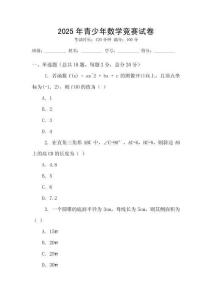 2025年青少年數學競賽試卷
