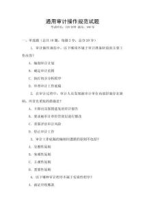 通用審計(jì)操作規(guī)范試題