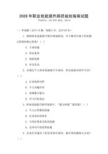 2026年職業技能提升路徑規劃指南試題