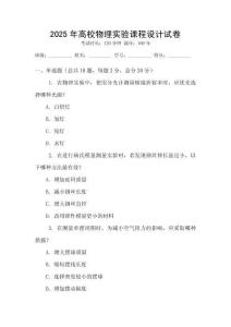 2025年高校物理实验课程设计试卷