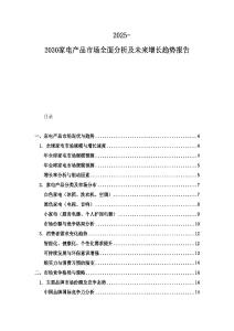 2025-2030家電產品市場全面分析及未來增長趨勢報告