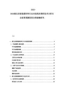 2025-2030湖北省新能源材料行業(yè)市場現(xiàn)狀調(diào)研技術(shù)分析行業(yè)前景預(yù)測投資決策前瞻研究