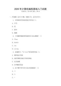 2026年計算機編程基礎入門試題