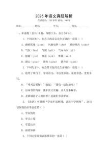 2026年語文真題解析