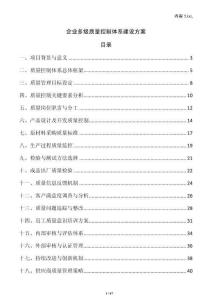 企業多級質量控制體系建設方案
