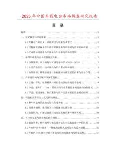 2025年中國(guó)車載電臺(tái)市場(chǎng)調(diào)查研究報(bào)告