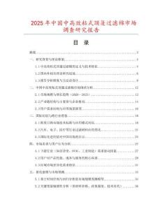 2025年中國中高效粘式頂篷過濾棉市場調(diào)查研究報告