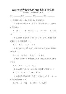2026年高考數(shù)學(xué)幾何問(wèn)題求解技巧試卷