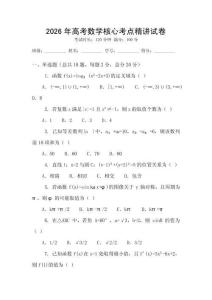 2026年高考數學核心考點精講試卷