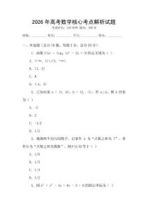 2026年高考數學核心考點解析試題