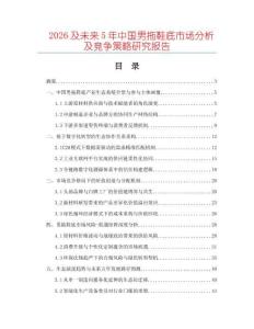 2026及未來5年中國男拖鞋底市場分析及競爭策略研究報告