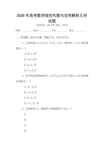 2026年高考數(shù)學(xué)線性代數(shù)與空間解析幾何試題
