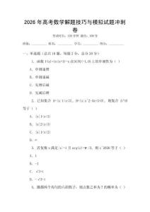 2026年高考數學解題技巧與模擬試題沖刺卷