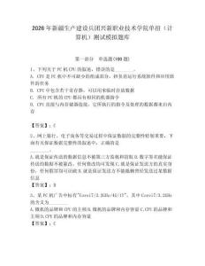 2026年新疆生產(chǎn)建設(shè)兵團(tuán)興新職業(yè)技術(shù)學(xué)院單招（計(jì)算機(jī)）測(cè)試模擬題庫（輕巧奪冠）