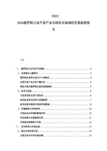 2025-2030俄羅斯石油開采產(chǎn)業(yè)全球化市場(chǎng)調(diào)研發(fā)展趨勢(shì)報(bào)告
