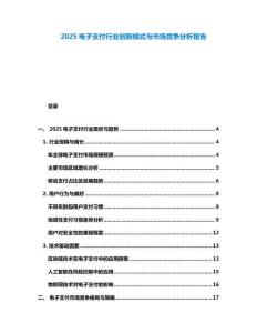 2025電子支付行業(yè)創(chuàng)新模式與市場(chǎng)競(jìng)爭(zhēng)分析報(bào)告