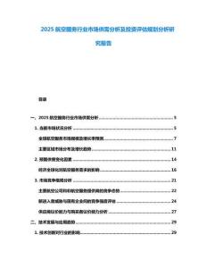 2025航空服務(wù)行業(yè)市場供需分析及投資評估規(guī)劃分析研究報告