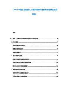 2025中國工業(yè)機(jī)器人控制系統(tǒng)硬件行業(yè)市場分析及投資前景
