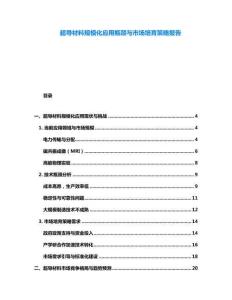 超導(dǎo)材料規(guī)?；瘧?yīng)用瓶頸與市場(chǎng)培育策略報(bào)告