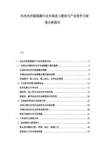 風(fēng)電光伏新能源行業(yè)市場(chǎng)進(jìn)入壁壘與產(chǎn)業(yè)競(jìng)爭(zhēng)力深度分析報(bào)告