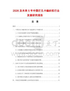 2026及未來5年中國打孔卡編織機行業發展研究報告
