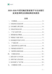 2025-2030年柔性觸控智能鏡子與化妝鏡行業(yè)深度調(diào)研及發(fā)展戰(zhàn)略咨詢報告