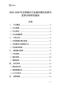 2025-2030年太陽鏡片行業(yè)盈利模式創(chuàng)新與變革分析研究報告