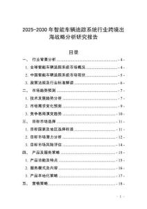 2025-2030年智能車輛追蹤系統(tǒng)行業(yè)跨境出海戰(zhàn)略分析研究報告