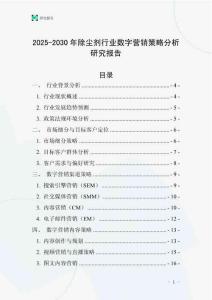 2025-2030年除塵劑行業數字營銷策略分析研究報告