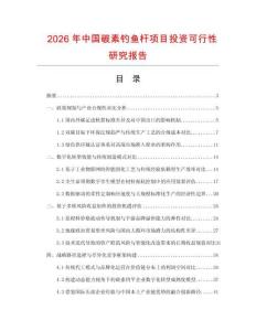 2026年中国碳素钓鱼杆项目投资可行性研究报告