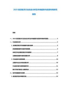 2025航空航天行業(yè)完全分析及市場趨勢與投資布局研究報告
